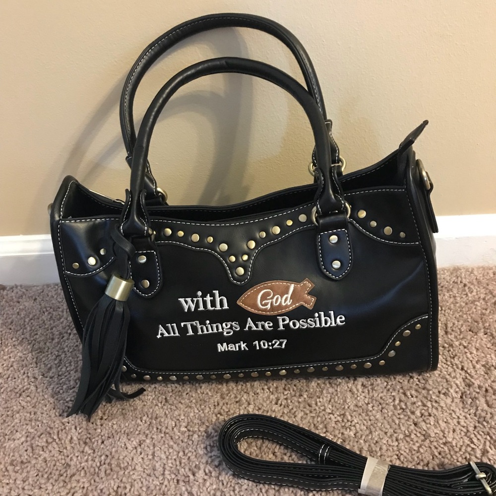 Western Handbag “With God All Things Are Possible”